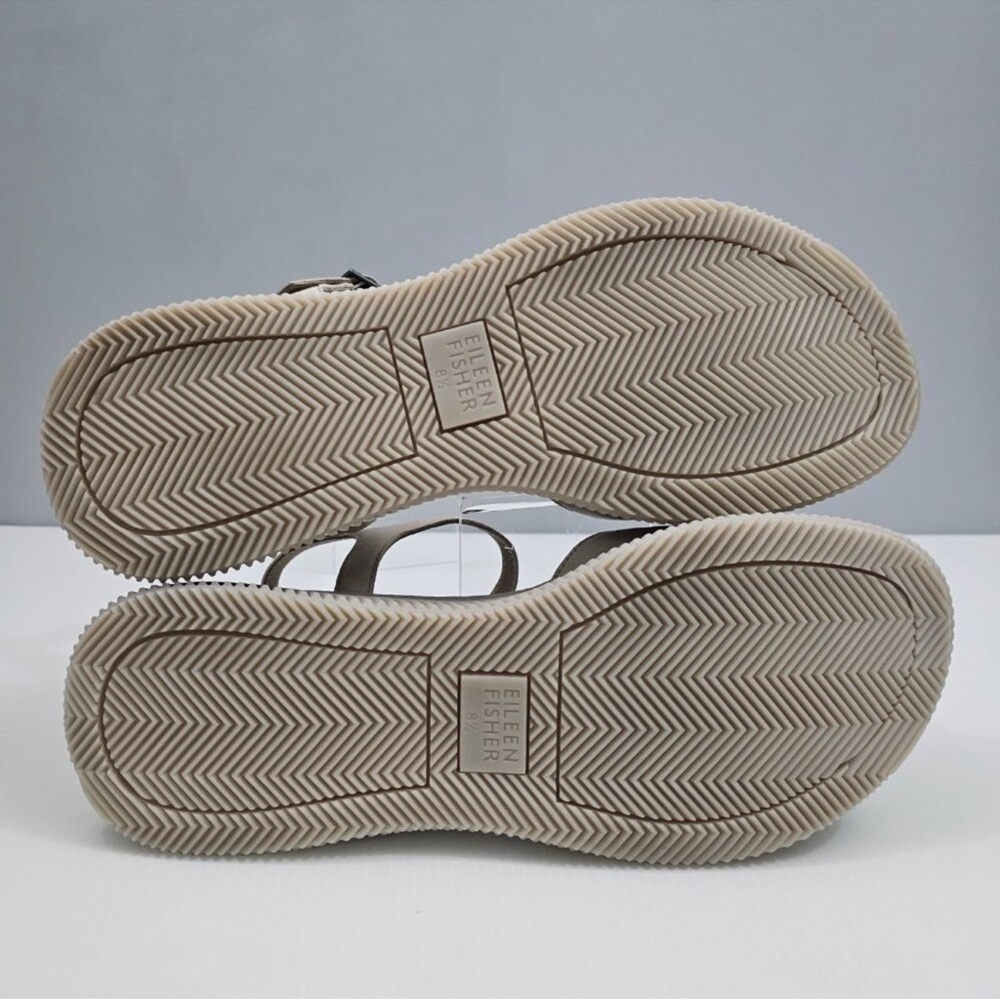 Eileen Fisher Ario Leather Wedge Sandals 8 - Picture 10 of 11